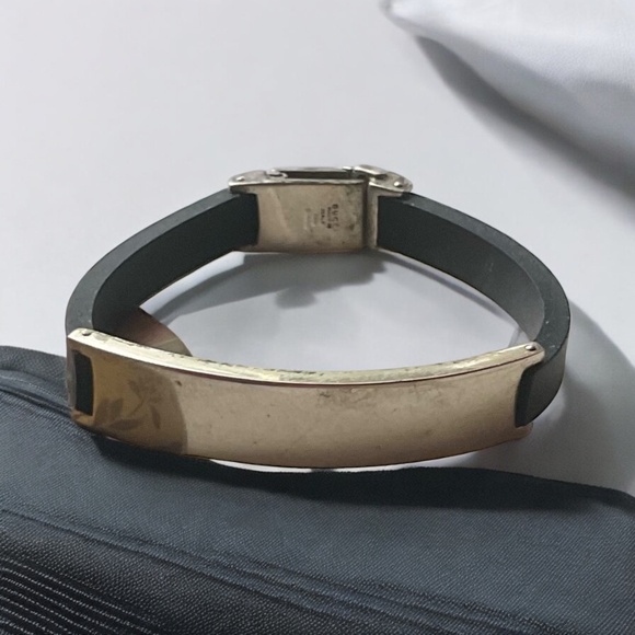 AUTHENTIC GUCCI STERLING SILVER BRACELET - BLACK - Picture 3 of 6